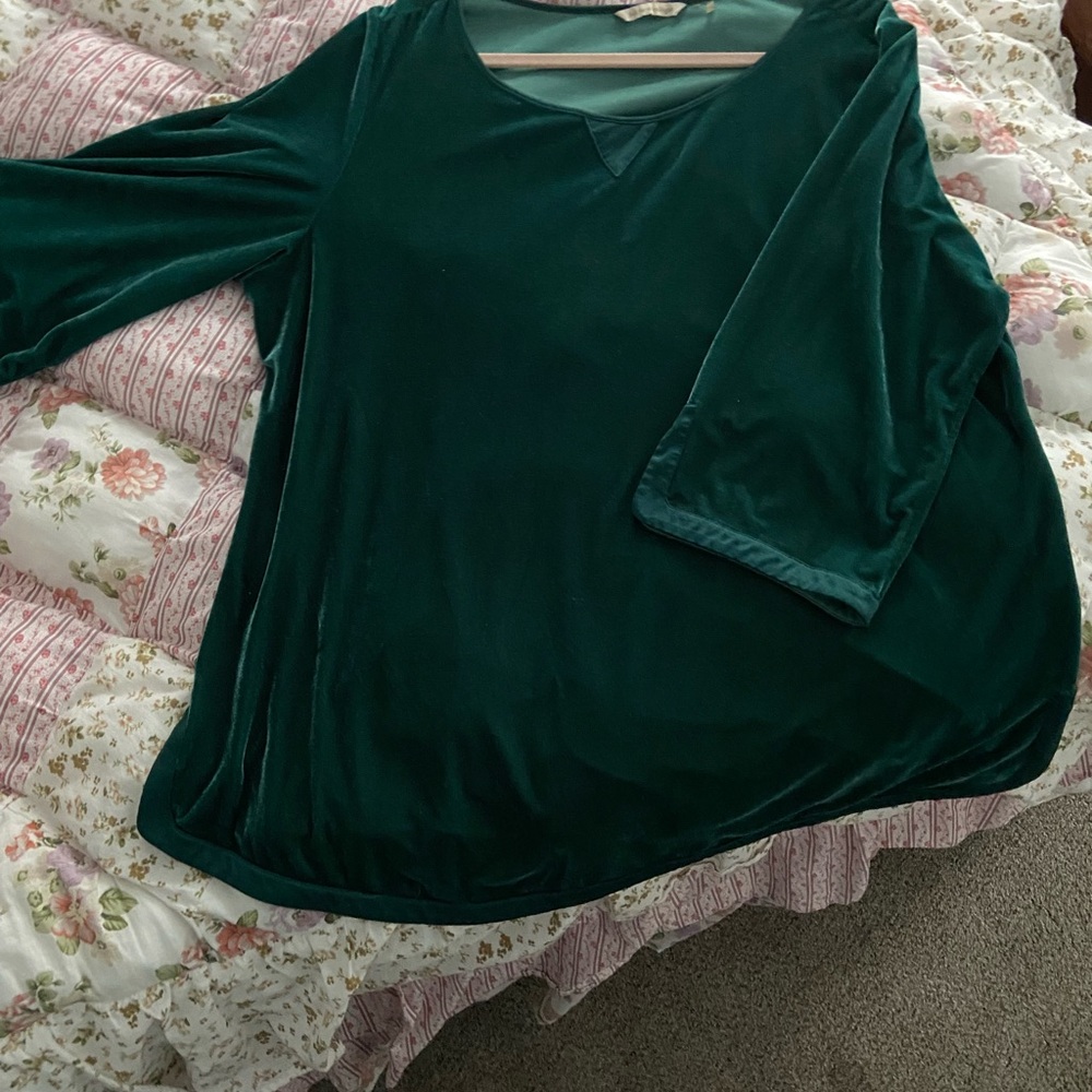 Green velvet top